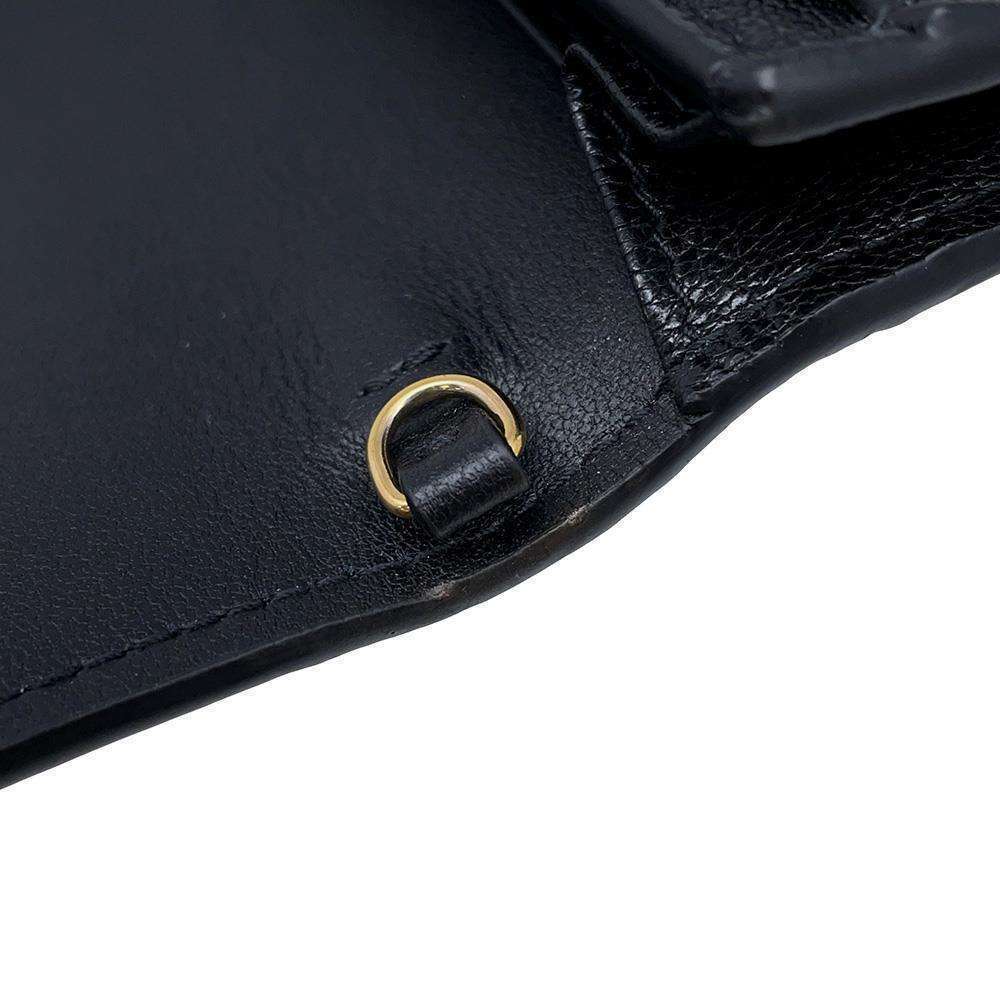 Christian Dior Chain Wallet Saddle Long Leather Black - Picture 13 of 14